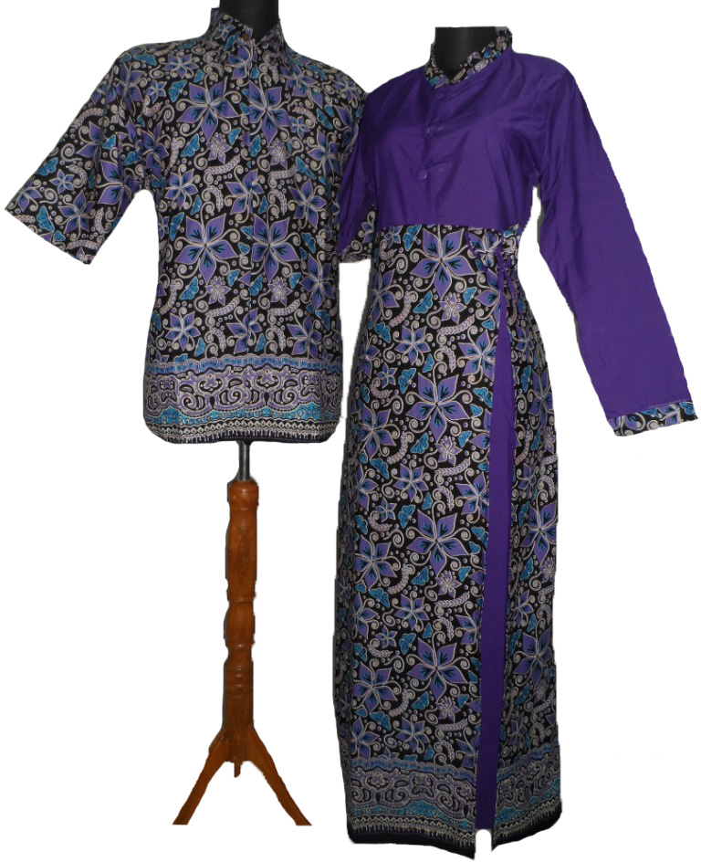 Batik Cantik Gamis Terbaru GC100 ungu  Rina Kunanti